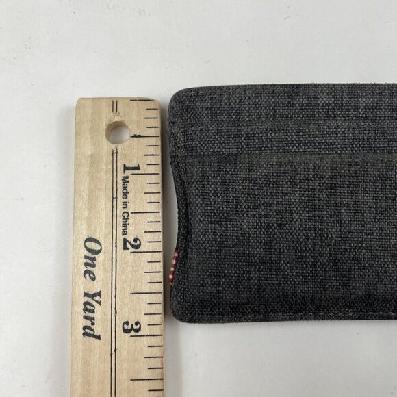 Herschel Slot Card Holder Case Wallet Gray Denim Canvas - Picture 4 of 7